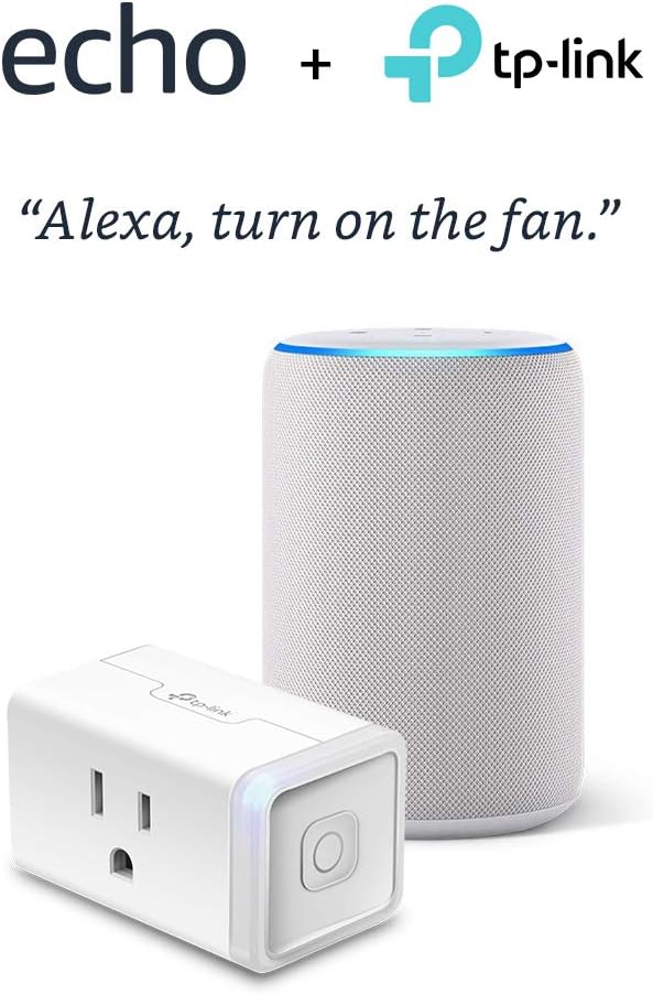 Echo (3rd Gen) Sandstone Bundle with TP-Link simple set up smart plug