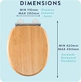 Croydex Hartley Flexi-Fix Soft Close Toilet Seat Light Oak view 4