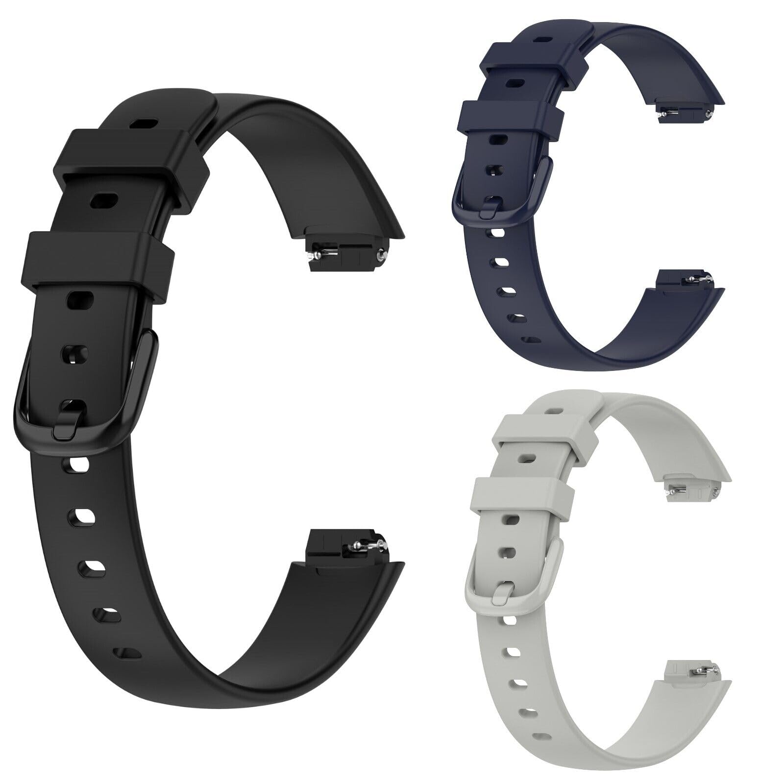 Panda Bobo Compatible for Fitbit Inspire 3 Strap, Soft Silicone Adjustable Sport Replacement Wrist Bands for Women Men (Small, Pack B - x3 Pcs)