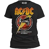 Tstars AC/DC Jagged Logo Band Power Up Tee for Men for Those About to Rock n Roll Shirt T-Shirt