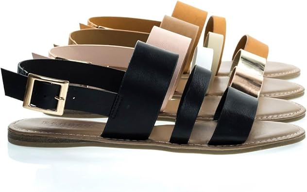 multi colored leather sandals