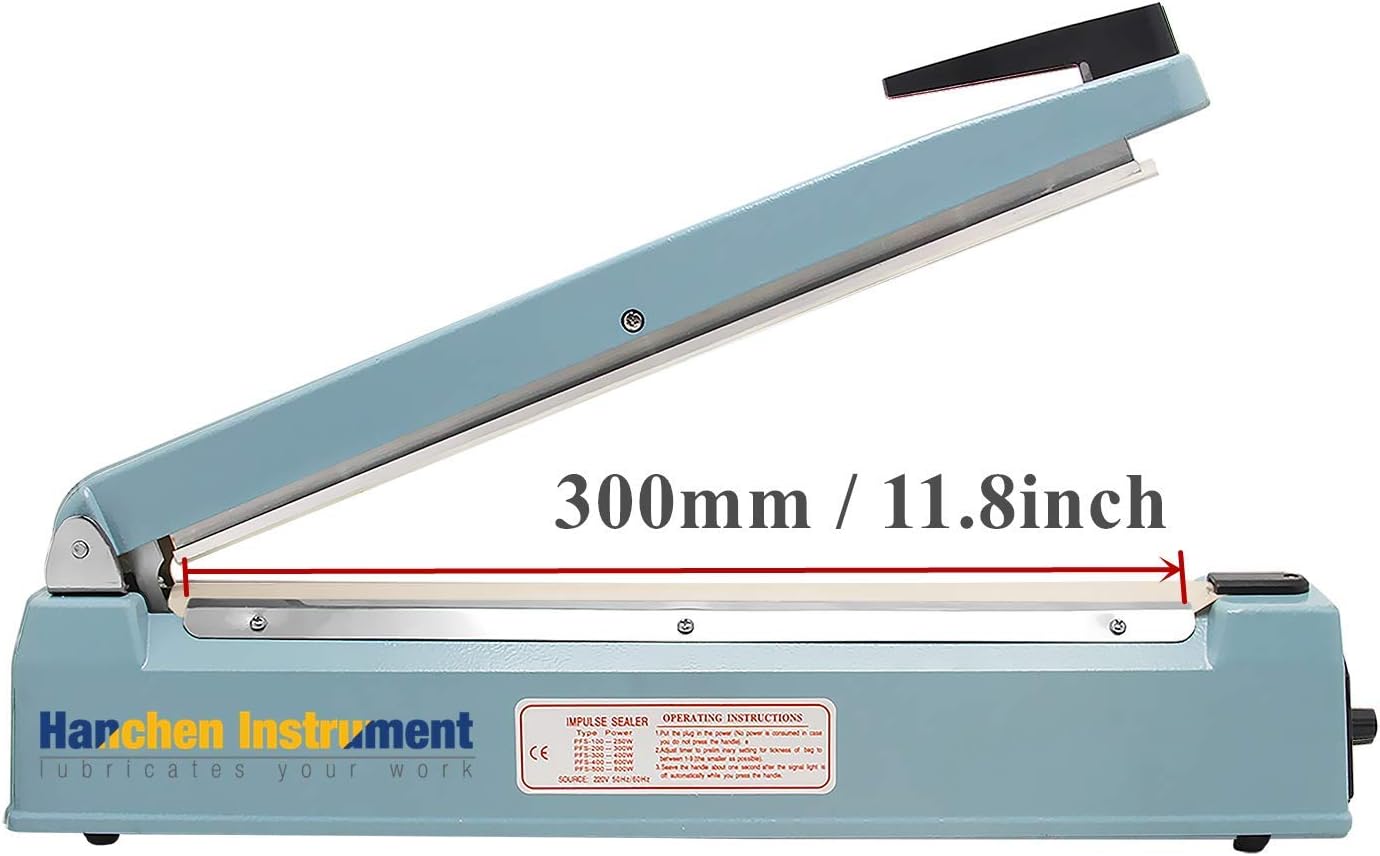 Hanchen 300mm/11.8inch Heat Sealer - Plastic Bag Sealing Machine 400W for Mylar Kraft Paper & More - 220V - Image 3