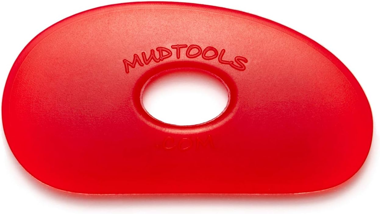Mudtools Polymer Rib Red Size 0 Very Soft - Kidney Shape - Ceramics, Pottery, Clay - R0