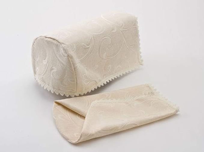 Swirl Jacquard Design Pair of Arm Caps (Cream) by QPC Direct