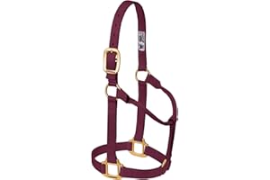 Weaver Leather Original Non-Adjustable Nylon Horse Halter, Large, Burgundy