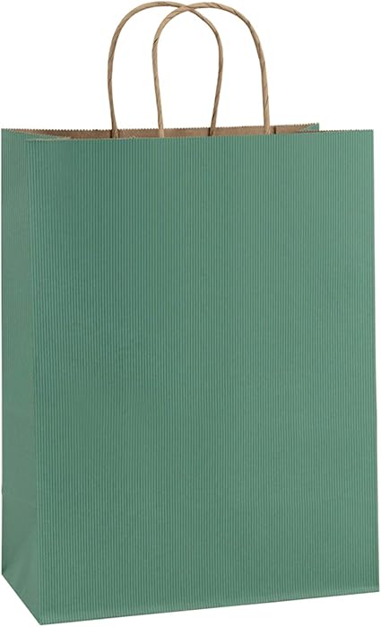 Amazon.com: BagDream Bolsas de regalo 10 x 5 x 13, rayas verdes, bolsas de papel Kraft 25 unidades, bolsas de compras, bolsas de mecánica, bolsas de venta al por menor, bolsas de