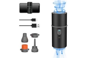 JSLOVE Electric Portable Air Pump with 2500mAh Battery, USB Rechargeable, Mini Inflate/Deflate Pump for Inflatable Cushions, Pool Toys, Floats, Swimming Rings, Air Mattress Beds, Vacuum Storage Bags