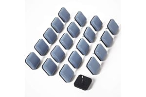 GINOYA Teflon Furniture Sliders, 20pcs 1inch Square Furniture Glides with Nail for Carpet Tile Hardwood (Grayish Blue)