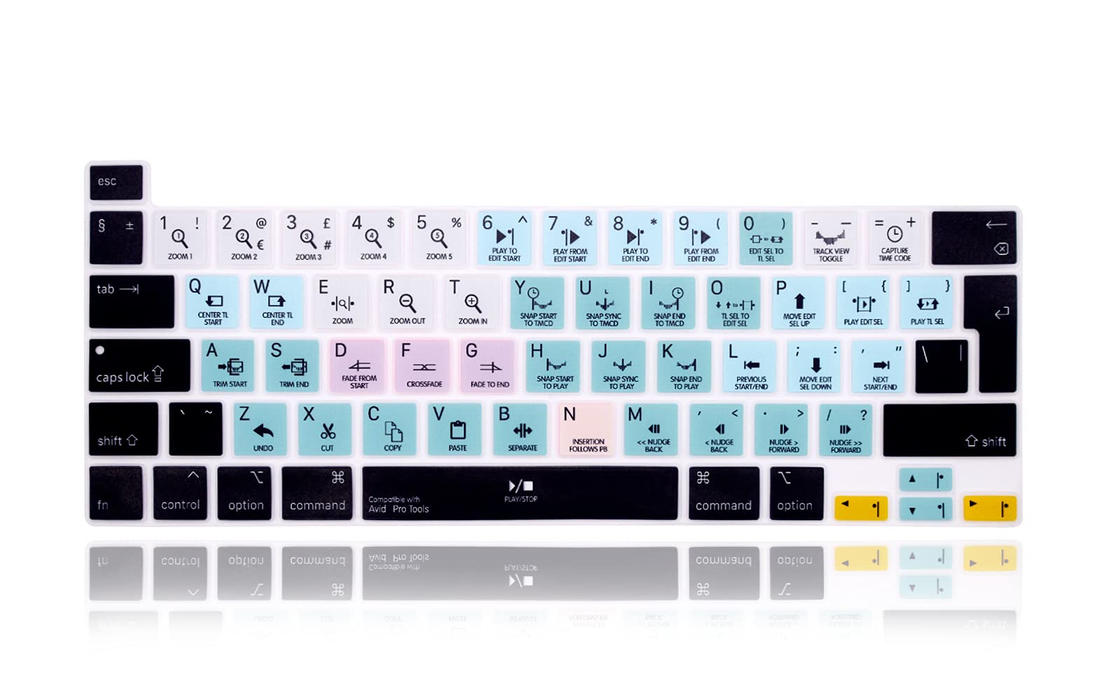 XHLWZR EU/UK Avid Pro Tools Shortcuts Hotkey Silicone Keyboard Cover Skin for MacBook Pro 16 inch A2141 2019+,for MacBook Pro 13 Magic Keyboard Pro M1 Chip A2338/A2251/A2289 2020+