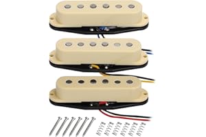 LIEKE Electric Guitar Pickup Alnico 5 Single Coil Pickups Set (Cream)