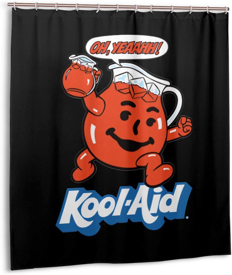 Makeheal KoolAid Carton Pattern Shower Curtain Efficient