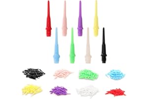 Helonge 2BA Thread Soft Tip of Dart 80 Pcs Multicolor Plastic Tip 8 Colors Dart Point for Replacement