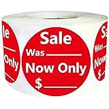 Red Sale Price Labels Reduced was Now Stickers
