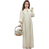 miccostumes Women's Medieval Underdress Long Sleeve Linen Blend Renaissance Tunic Dress Peasant Dress Cosplay Costume