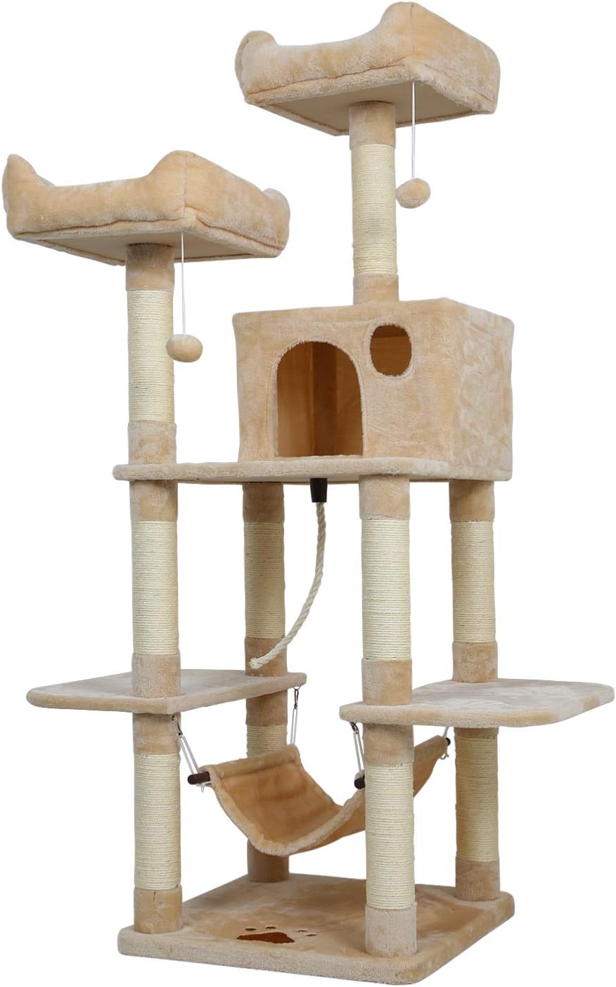 Meerveil Cat Scratch Posts Cat Tree Cat Scratching Post Large with Cat