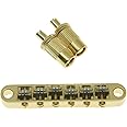 KAISH Gold Guitar Roller Saddle Bridge Tune-O-Matic Bridge For Epi Les Paul,SG,Dot,Bigsby Guitar with M8 Threaded Posts