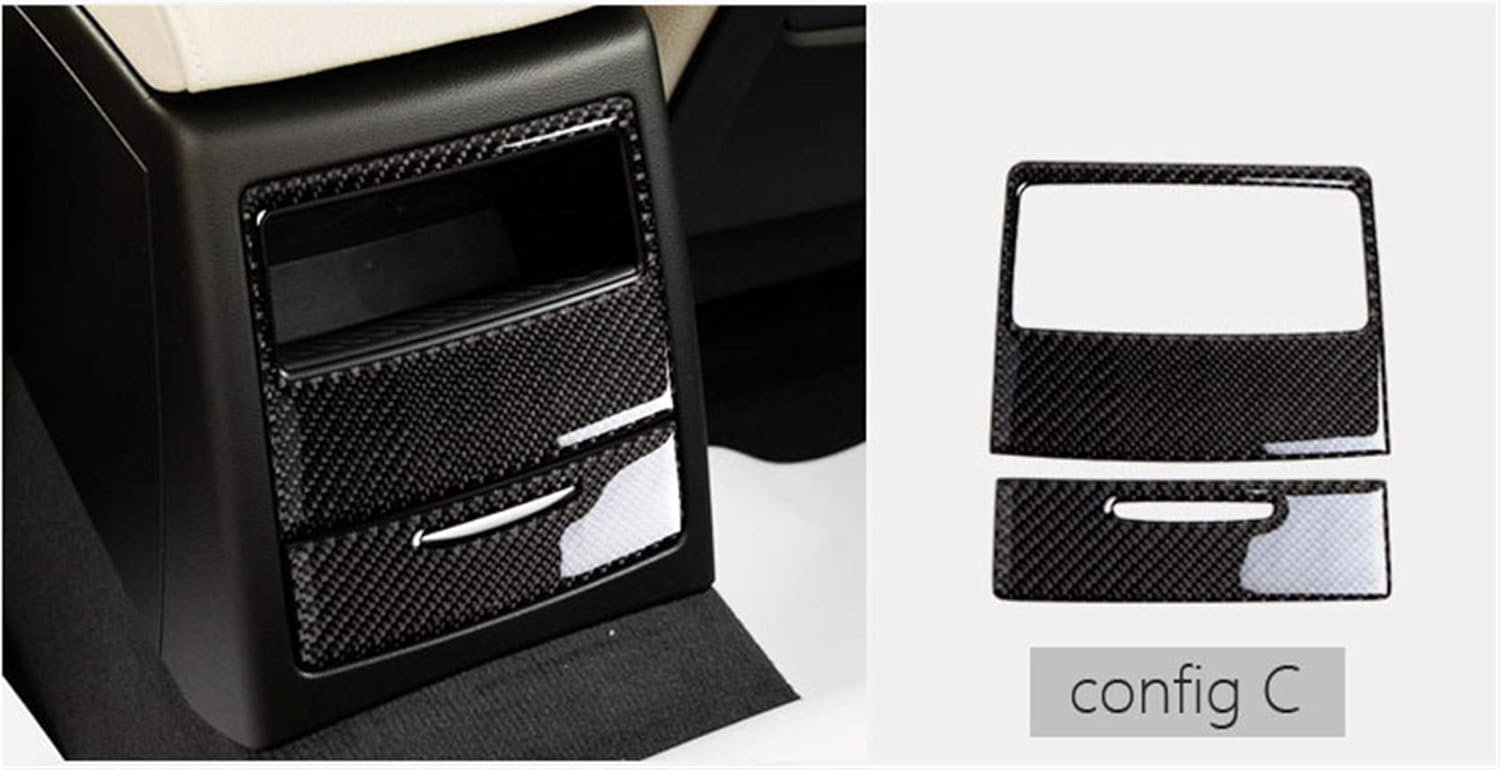 Carbon Fiber Air Conditioning Rear Air Vent Outer Panel Frame Decal Cover Trim for BMW 3 Series 5th E90 E91 E92 E93 315 318 320 323 325 328 2005-2013 9HP1 (Type B)