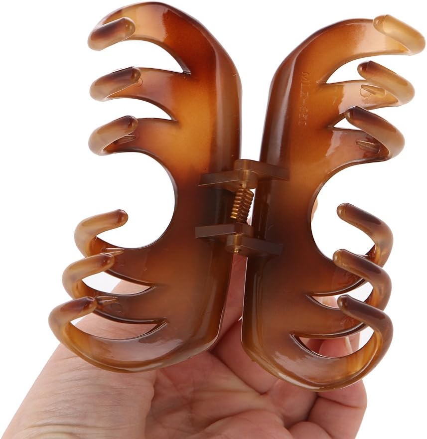 LONEEDY No-slip Grip Large Crystal Plastic Octopus Jaw Clips Hair Claw Banana Clips for Women(Black) - Image 4