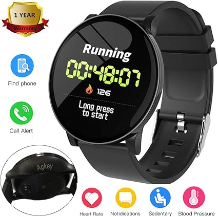 Sport Smart Watch for Men Women Fitness Tracker Waterproof Smartwatch Heart Rate Blood Pressure Sleep Monitor 3 Sports Modes Compatible with iPhone ...