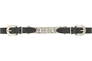 Weaver Leather Leather Single Flat Link Chain Curb Strap, Black, 4.5