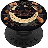 Moth Moon Flowers Astrology Celestial PopSockets Adhesive PopGrip
