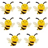 Hobbspring 8Pcs Bee Silicone Beads Cartoon Animal Focal Beads Honeybee Loose Spacer Beads with 2mm Hole for Keychain Making DIY Bracelets Necklaces Lanyard Jewelry Making