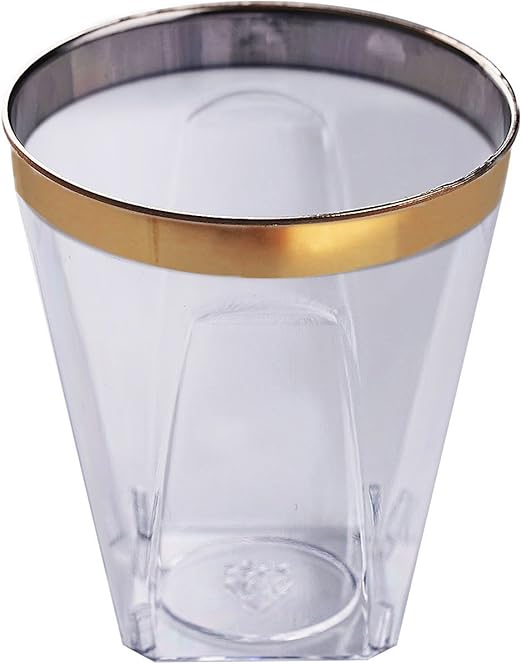 clear glasses with gold trim