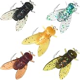 East Rain Soft Fly Fishing Lure, PVC Insect Bait | 3 sizes, translucent wings, 5 colors. Hook or no-hook, single or 25pc pack. Carp, trout, bass.