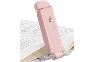 DEWENWILS USB Rechargeable Book Light for Reading in Bed, Clip-on LED Reading Lamps Portable Bookmark Lights for Kids, Book Lovers, 4 Brightness Adjustable for Eye Protection (Light Pink)