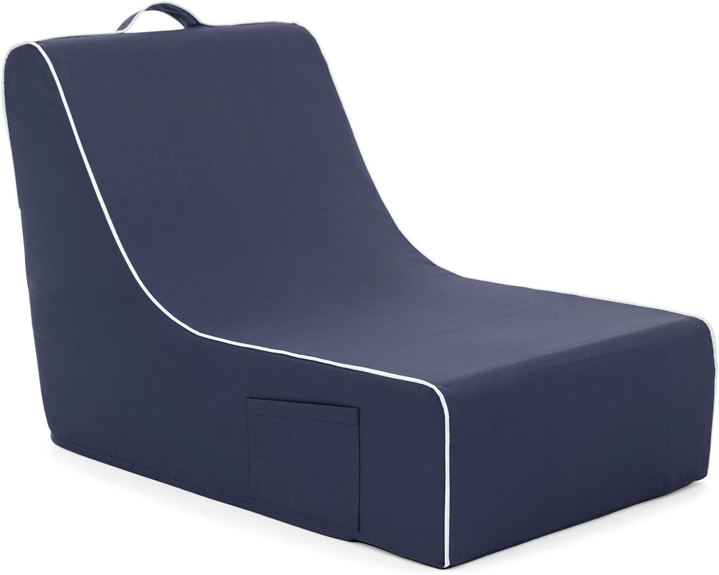 PopLounge Expandable Foam Furniture Coast Lounger, Crown Blue Navy, 23" x 40" x 26"
