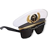 Sun-Staches Boat Captain Sunglasses | Theme Party, Costume Accessory | UV400 | One Size Fits Most