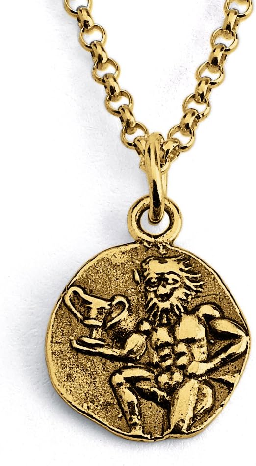 Belcho USA Sterling Silver Handcrafted Greek Satyr Coin Pendant Necklace