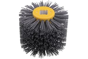 SHITIME 4.7" x 4" Abrasive Nylon Drawing Wheel Sharper & Sturdy Surface Conditioning Tool, Drum Burnishing Polishing Brush for Wooden Furniture Floor Burnishing Polishing Striping Drawing(80 Grit)