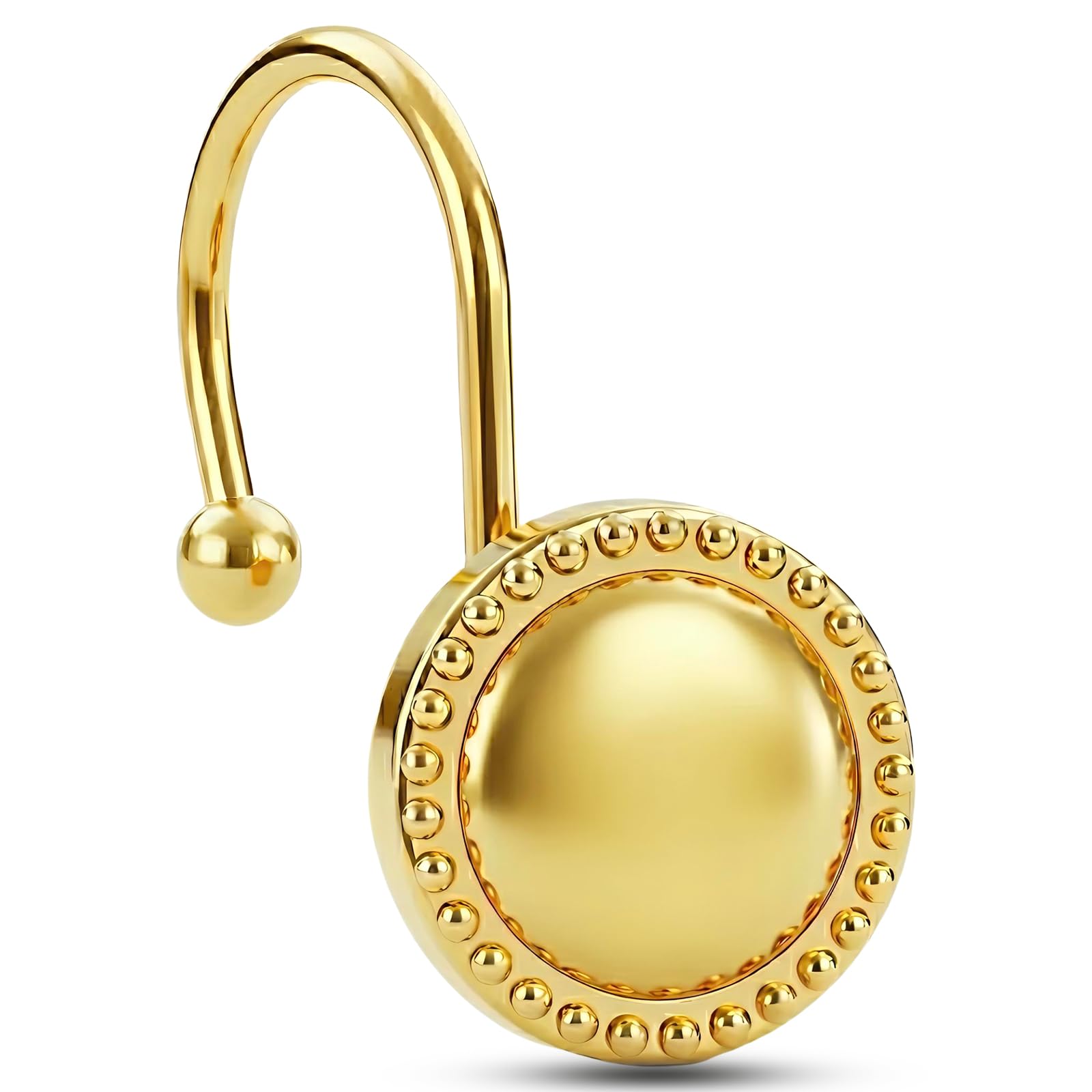 Photo 1 of PSPFTN 12-Piece Set of Shower Curtain Hooks?Metal Decorative Rings? Anti-Rust Circular Design?Heavy Duty Design (Gold)