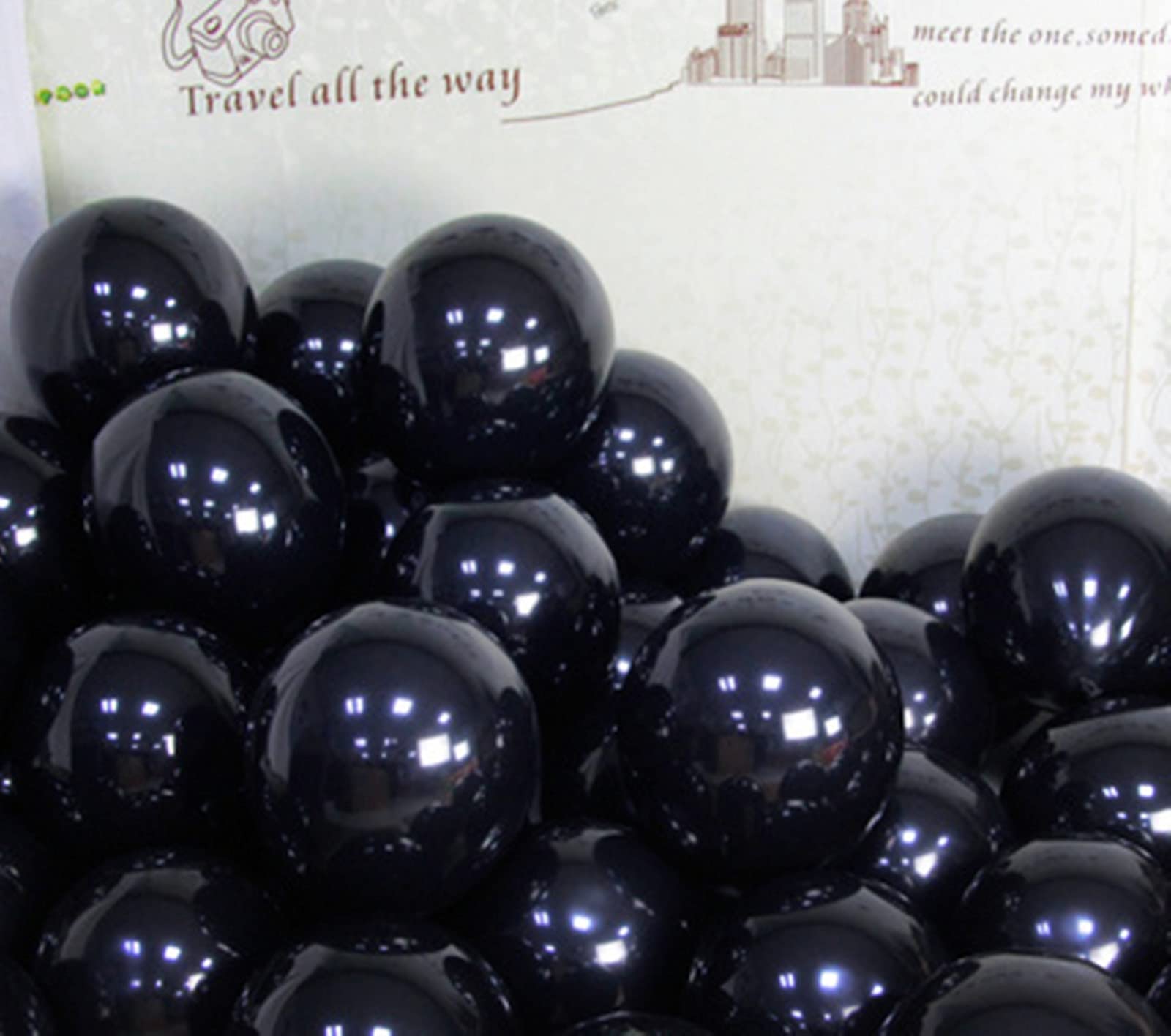 100Pcs 12-Inch Mini Macaron Black Balloons for Halloween Party, Baby Shower, Birthday, Wedding, Engagement, Anniversary, Festival Decoration - Thick Latex Matte Small Decorative Balloons