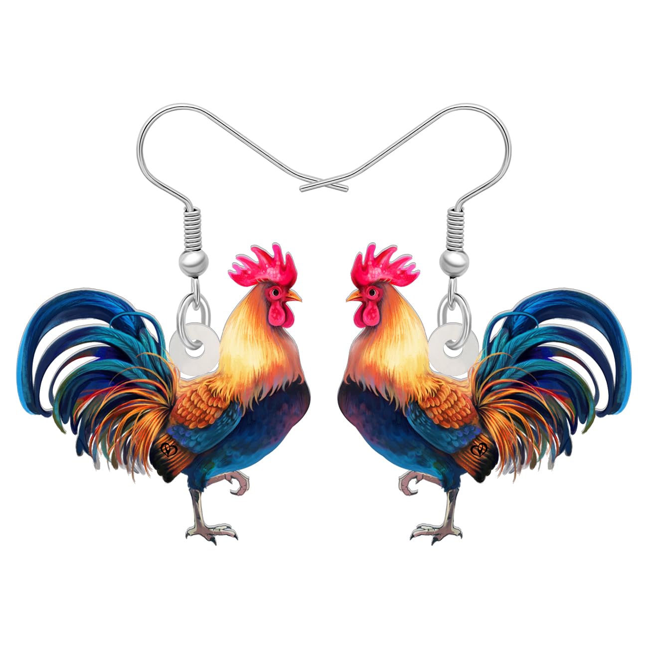 DALANE Acrylic Novelty Hen Chicken Earrings Rooster Dangle Drop Gifts for Women Girls Kids Charms Party Favors Farm Animals Jewelry (Multi)
