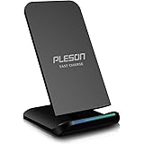 PLESON Fast Wireless Charger Cell QI Fast Wireless Charging Pad Stand for Samsung Galaxy Note 8 S8 Plus S8+ S8 S7 S7 Edge Note 5 and Standard Charge for iPhone X iPhone 8 iPhone 8 Plus-No AC Adapter