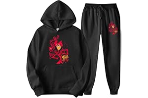 SGSOACO Hazbin Hotel Hoodie Hazbin Hotel Merch Jogging Suit Hoodies Pant Set Two-Piece Pullover Women Men Tracking Suit