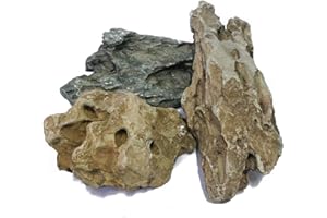 ZYYRT Natural Stone Aquarium Decoration 4.4 lb Dragon Stone Rock Mixed Sizes for Micro Landscape Fish Tank Decor