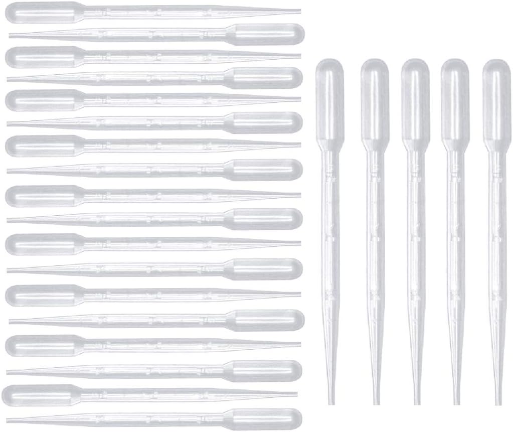 Kissmi 3ML Plastic Transfer Pipettes Eye Dropper,Essential Oils Pipettes Dropper Makeup Tool,Pack of 200