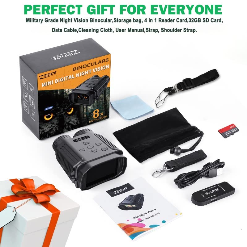 ZIMOCE MINI Night Vision Goggles for 100 Darkness, 984ft Night Vision