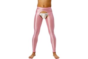 Lorilida Men Glossy Yoga Pants Compression Tights Workout Leggings Hollow Out Bottoms Stretchy Pants