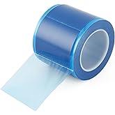 Annhua Dental Barrier Film Tattoo Plastic Wrap Blue with Dispenser Box, 4" x 6" Perforted Sheets Barrier Adhesive Tape Dispos