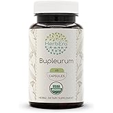 Bupleurum USDA Organic | Natural Herbal Supplement | Certified Organic Vegetarian Capsules and Organic Bupleurum chinense Dried Root (60 Capsules)
