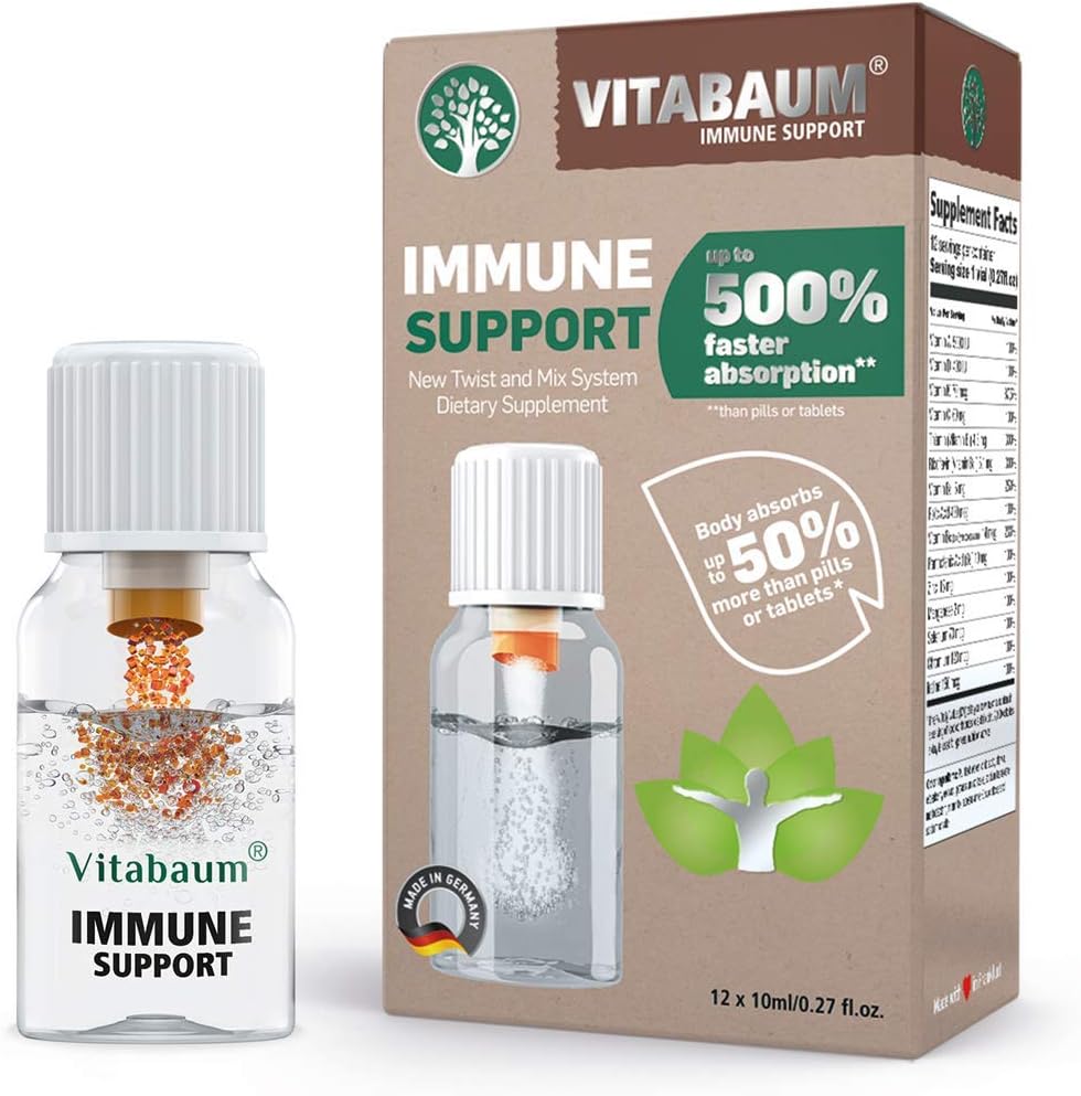 Immune Support (12 CT) --Twist & Mix System for 500% Faster and 50% More Absorption--for Men & Women Daily Supplement for Healthy Living--W/Zinc, Manganese, Selenium, B12, and Other Micro-Nutrients