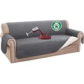 Turquoize 100% Waterproof Sofa Covers Couch Cover for Dogs, Sofa 70" | Gray, Triple Non-Slip, 3 Cushion Couch Cover, Pet Friendly, Machine Washable, Quilted Furniture Protector for Pets,Kids,Dog