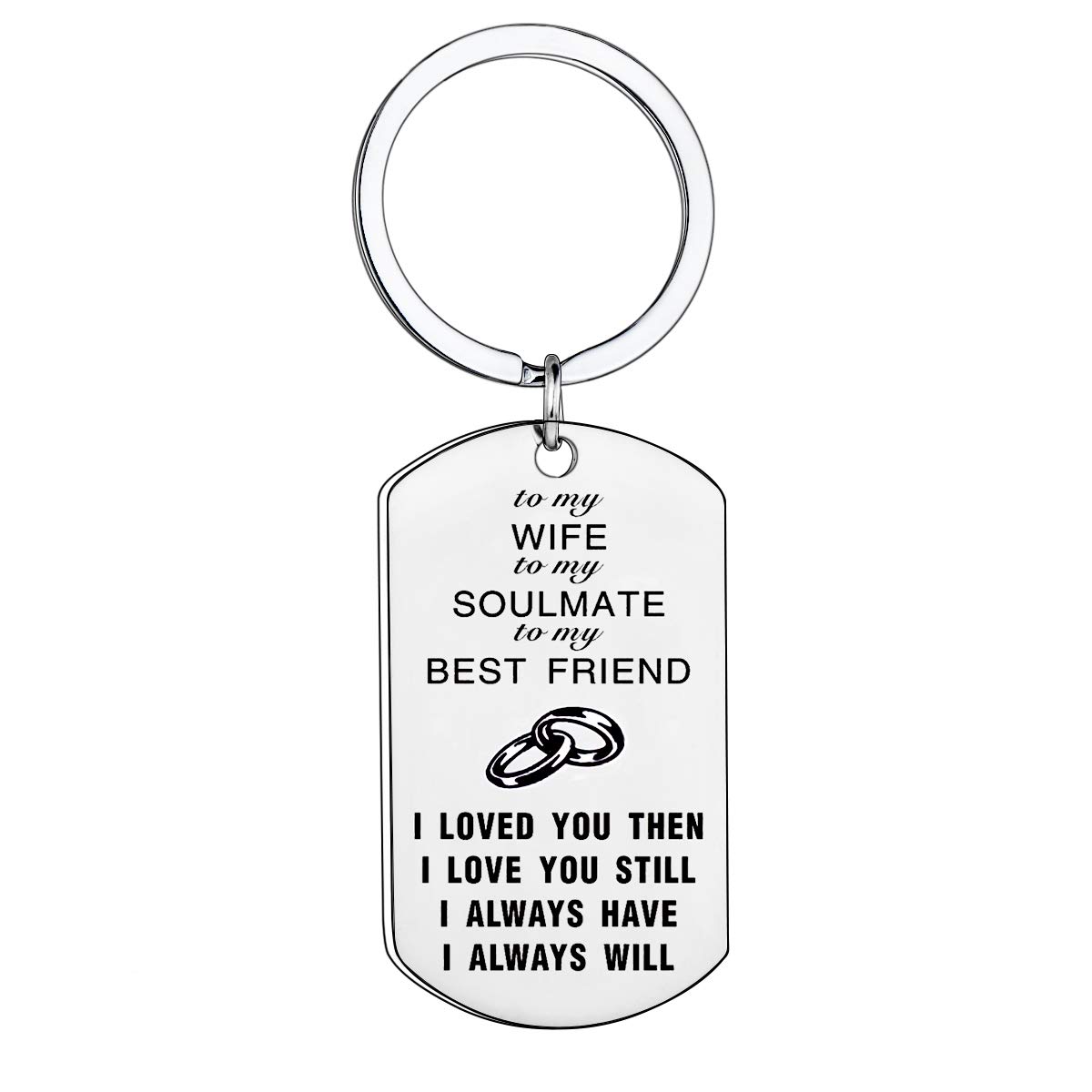 MADHAHEFU Couple Gifts Husband Keychain to My Love Gifts for Her Him BBF Best Friends Birthday Keyring (to My Wife)
