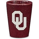 Rico Industries NCAA Primary OR Wordmark Logo 2oz Ceramic Shot Glass for Fans, Laser Engraved In Team Color Single Shot Glass