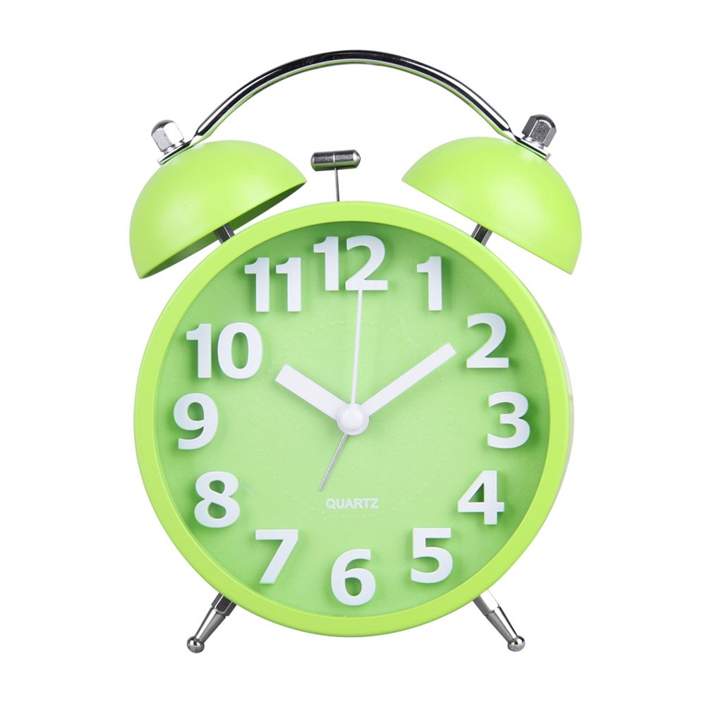 Green Hense 4 Smart Nightlight Twin Bell Alarm Clock Silent Non Ticking Quartz Analog Retro Vintage Nightstand Alarm Clock With Loud Alarm For Heavy Sleeper Ha05 Green Amazon In Home Kitchen