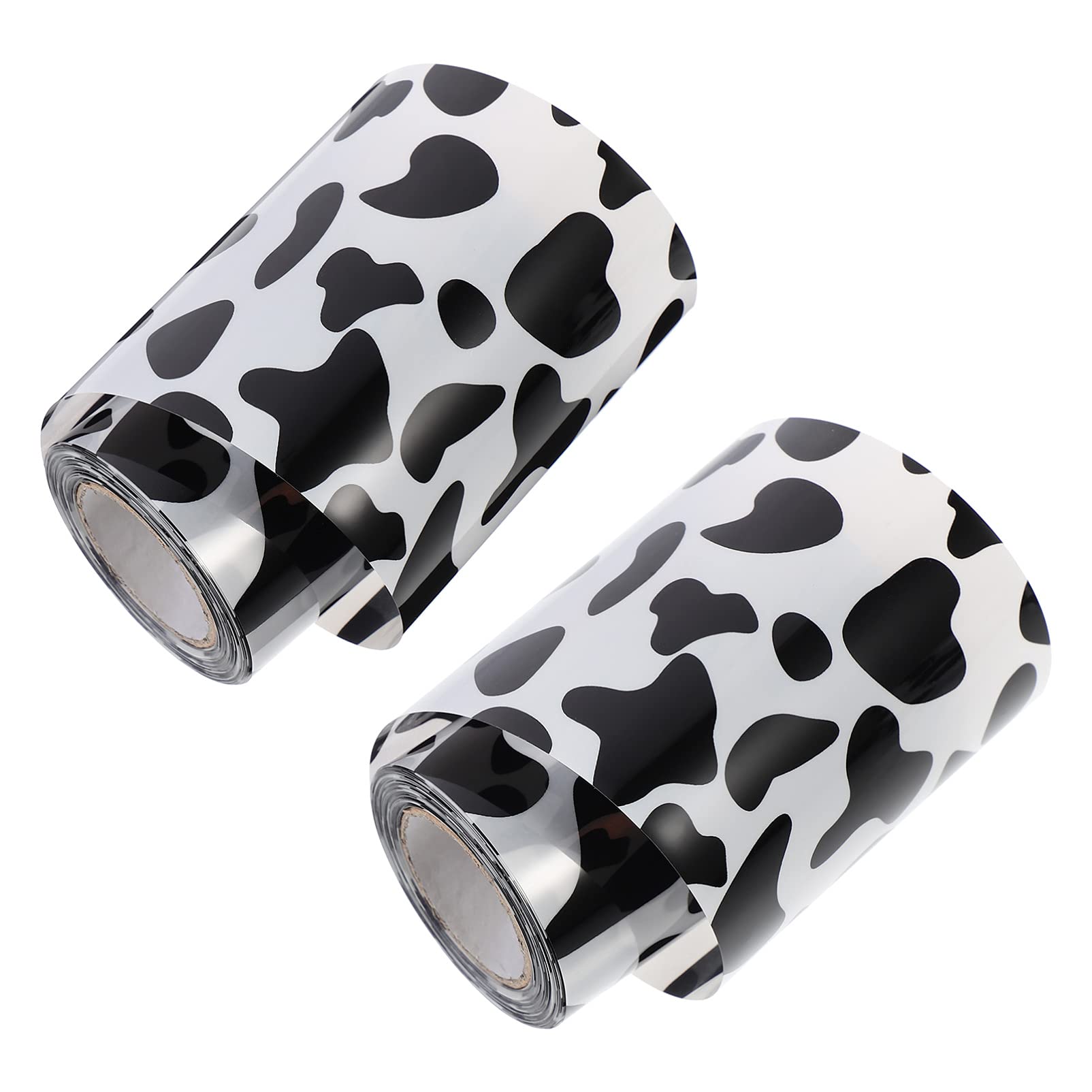 jojofuny Cake Collars Strip Cow Printed Acetate Sheets Roll 2 Rolls Mousse Cake Wrap Baking Surrounding Tape Cake Tools for Cake Decorating